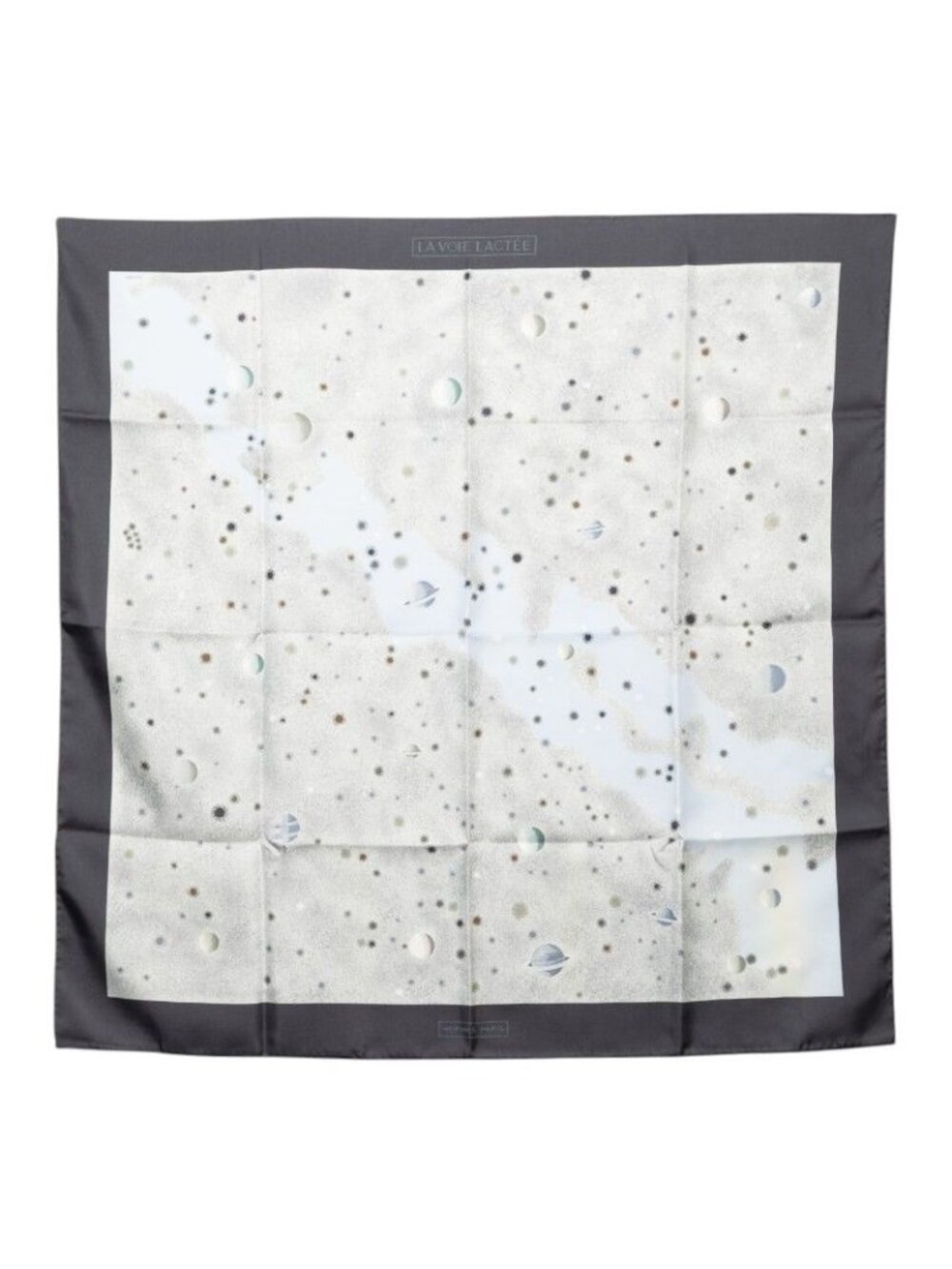 Hermes Carre 90 la Voie Lactee Milky Way Scarf Gray Multicolor Silk